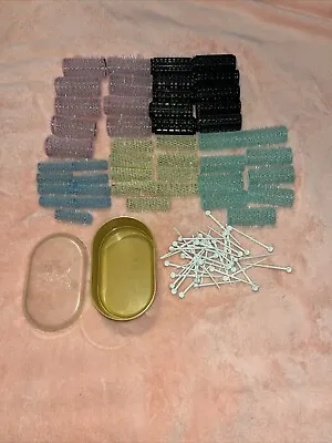 46 Pc Vintage Style Hair Rollers Assortment BRUSH ROLLERS  - Hair Curlers Pins • $6.99