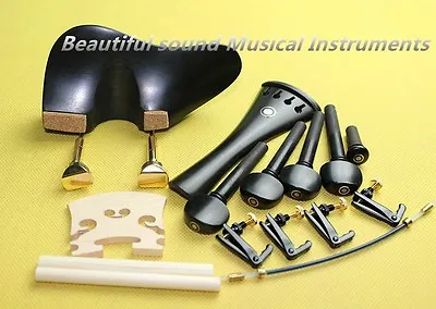 1set Ebony Wood 4/4 Violin Accessories Bridge Chinrest Endpin • $20.88