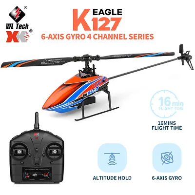 WLtoys XK K127 RC Helicopter 2.4G 4CH 6-Axis Gyroscope Hover Single Blade RTF • $56.46