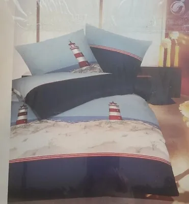 Kaeppel Duvet Cover Full Double Bedding Set 100% Cotton - Lighthouse - 53  X 78  • £33.72