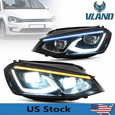 VLAND Full LED Headlights For Volkswagen VW Golf 7/MK7 2014-2019 Left&Right Pair • $273.95