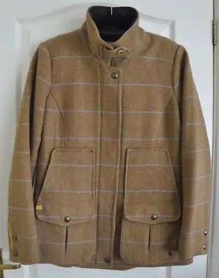 £74.99 • Buy Joules Tweed Fieldcoat Jacket Womens 14 Brown Check Wool Country Field Coat