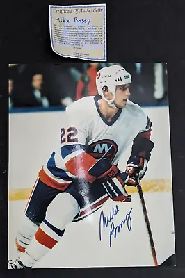 Mike Bossy Islanders Signed 8x10 Photo Autograph COA A.J. Authentic -COA Damaged • $36.81