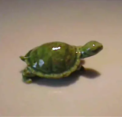 Vintage Miniature Ceramic Green Turtle • $9.95