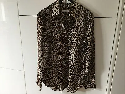 £35.99 • Buy Equipment Femme Silk Shirt Size S Black, Brown & Cream Long Sleeved
