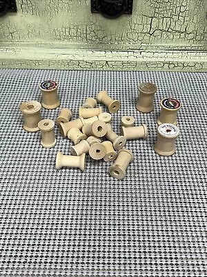 Lot Of 23 Wooden Spools – Varied Sizes - Great For Craft Projects • $8.88
