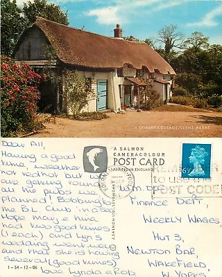 S05481 Thatched Cottage Cerne Abbas Dorset Postcard 1976 *COMBINED SHIPPING* • £1