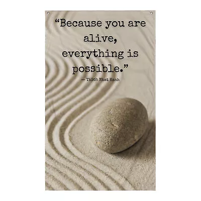 Wall Art Flag Zen Stone  Because You Are Alive Everything Is Posssible.  • £43.43