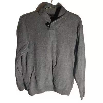 Tasso Elba Gray Turtle Neck Sweater Long Sleeve Cotton Medium Bust 20  READ • $8