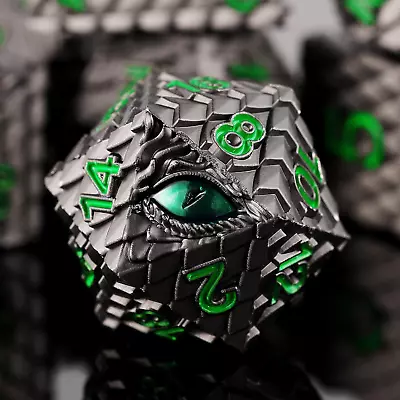 Metal Dice Set D&D7 PCS Dragon Scale Metallic DND Dice SetDragon Eye Metal Dic • $37.07