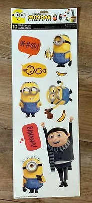 Despicable Me MINIONS The Rise Of Gru Theme Removable Wall Decals 10 Piece Set! • $3.28