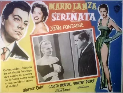 Mario Lanza Joan Fontaine SERENADE Lobby Card 1956 • $6.49