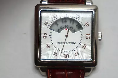 Momentum Watch Europa Watch Co Mens Wrist Watch Moving Dial Leather Strap Runs • $24.99