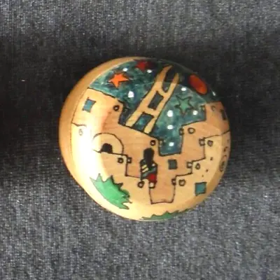 Vintage 1991 Wooden Yo-Yo Hand-painted Pueblo Moon • $15