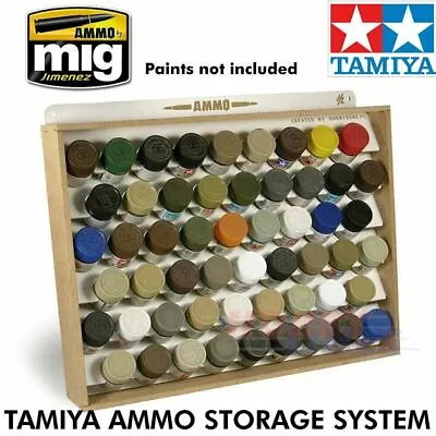 TAMIYA/MR COLOR AMMO STORAGE SYSTEM 54 X 34mm Bottles AMMO Mig Jimenez Mig8014 • £22.46