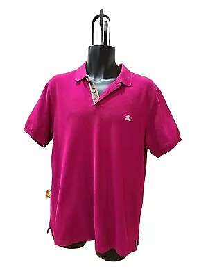 Burberry Brit Men's Burgundy Polo Shirt Size 2X-Large XXL Nova Check Dark Berry  • $79.99