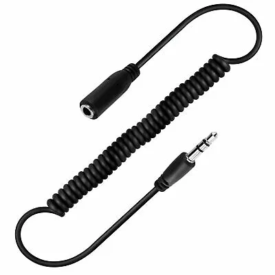 1M 3.5mm Jack Extension Cable Coiled Lead Stereo Plug To Socket AUX Headphone • £8.87