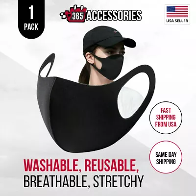Face Mask Black Fashion Washable Reusable Breathable Unisex Mask *US SELLER* • $4.75