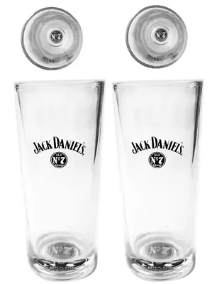 JACK DANIELS 2 X HIGHBALL GLASSES PRINTED BASE 300ml BNWOB MAN CAVE BRA BAR USA • $39.99