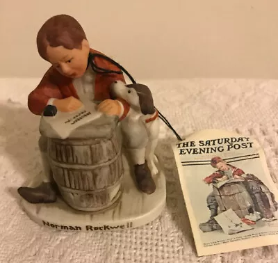 Norman Rockwell Figurine “Love Letter” Saturday Evening Post Boy On Barrel • $18.97