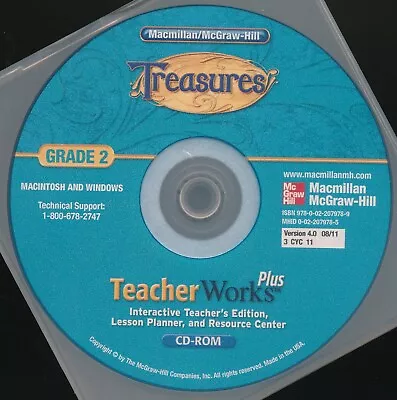 TeacherWorks Plus Teacher's Edition Macmillan/McGraw-Hill Treasures Grade 2 CD • $45