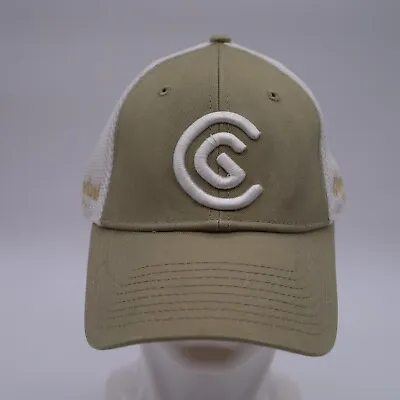 Cleveland Golf Snapback Hat Trucker Cap Mesh Beige And White • $26.64