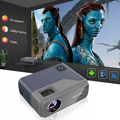 7000LUMEN Android 9.0 Projector WIFI BT HD Native 1080P Home Theater Movie HDMI • $178.80