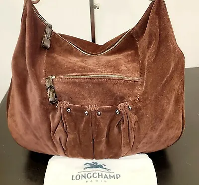 Longchamp Brown Suede Hobo Bag • $85