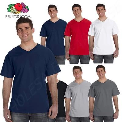 $9.96 • Buy Fruit Of The Loom Men's 5 Oz 100% Cotton HD V Neck T-Shirt M39VR