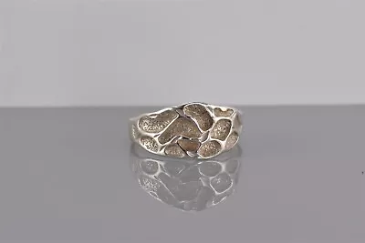 KABANA Sterling Silver Modernist Dimensional Nugget Band Ring 925 Sz: 8 • $29.50