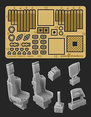 Green Strawberry 1/32 Battlestar Galactica Colonial Raptor Seats • $28.90