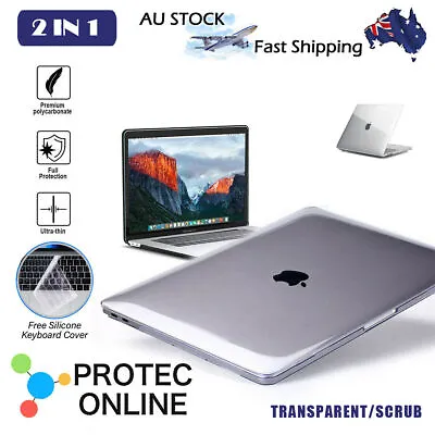 Macbook Air Pro Glossy Crystal Clear Case + Keyboard Cover  13  16  15  Inch AU • $14.21