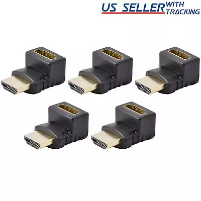 5-Pack HDMI Male To Female Right Angle Connector Adapter 270 Degree Extender 5X • $9.69