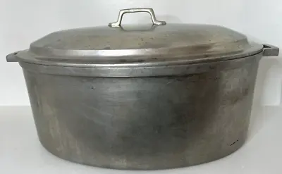 Miracle Maid Cast Aluminum Roaster Silver Dutch Oven W Lid MCM Pot Cook Vintage • $59.99