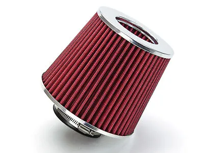 RED 3  76mm Inlet Cold Air Intake Cone Replacement Quality Dry Air Filter • $17.99