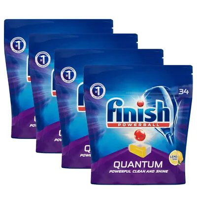 $64 • Buy 136PK Finish Powerball Quantum Lemon Sparkle Dishwashing Tablets For Dishwasher