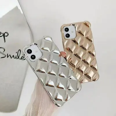 Luxury Bling Grid Candy Phone Case For IPhone 11 12 Pro Max XR XS 8 7 6 SE 2020 • £3.59