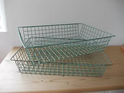 Vintage Wire Paper Tray Office Desk Tidy Set Of Two • £20