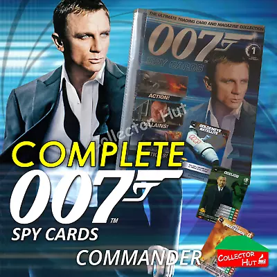 James Bond 007 Commander Spy Cards COMPLETE Ultra Rare Set • £59.99