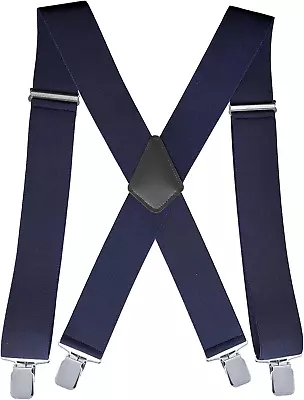 CADONO 2Inch Men's Heavy Duty Suspenders With Strong Clips Adjustable X-Back For • $11.67