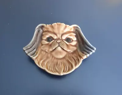 Wade Vintage1960's Porcelain Brown Pekingese Dog Wall Plaque • £5