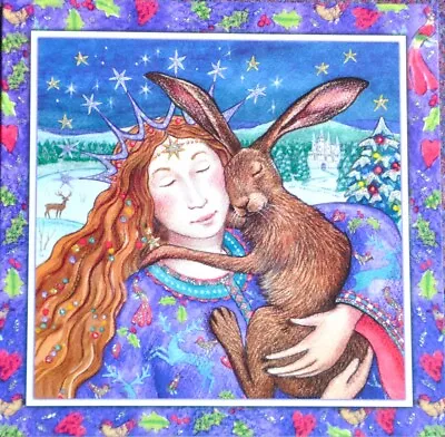 Wendy Andrew Pagan Yule Christmas Hare Fox Badger Card Wife Daughter Wife Mother • £2.89