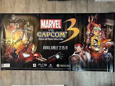 Marvel V Capcom 3 Fate Of Two Worlds 2010 Scroll Promo 3’ X 6’ Store Banner Sign • $125