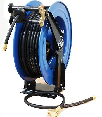 Auto Retractable 100' Air Hose Reel Ceiling Wall Mount &100ft Rubber Hose 300psi • $269.99