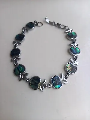 Silver And Abalone Shell Apple Design Bracelet • £6.99