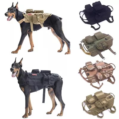 Tactical Dog Vest Tow Rope MOOLE Accessory Pack Military Pet Dog Equipment NEW • $41.93