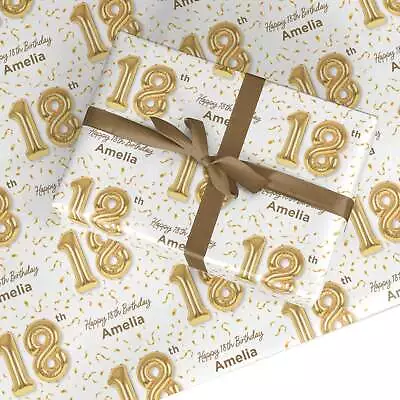 Personalised 18th Birthday Wrapping Paper Gift Wrap • £15.99