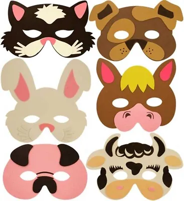FOAM FARM ANIMAL MASKs KIDs  PARTY BAGs COMPLETE FILLER TOY WITH ACCESSORIES... • £3.99