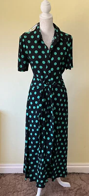 £27.50 • Buy M&S Collection Women Tie Front Midaxi Shirt Dress  Black Polka Dot Size 12R BNWT