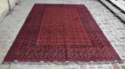 6'7 X 9'9 Ft Hand Knotted Afghan Bashiri Area Rug 6x9 Geometric Persian Carpet • $699